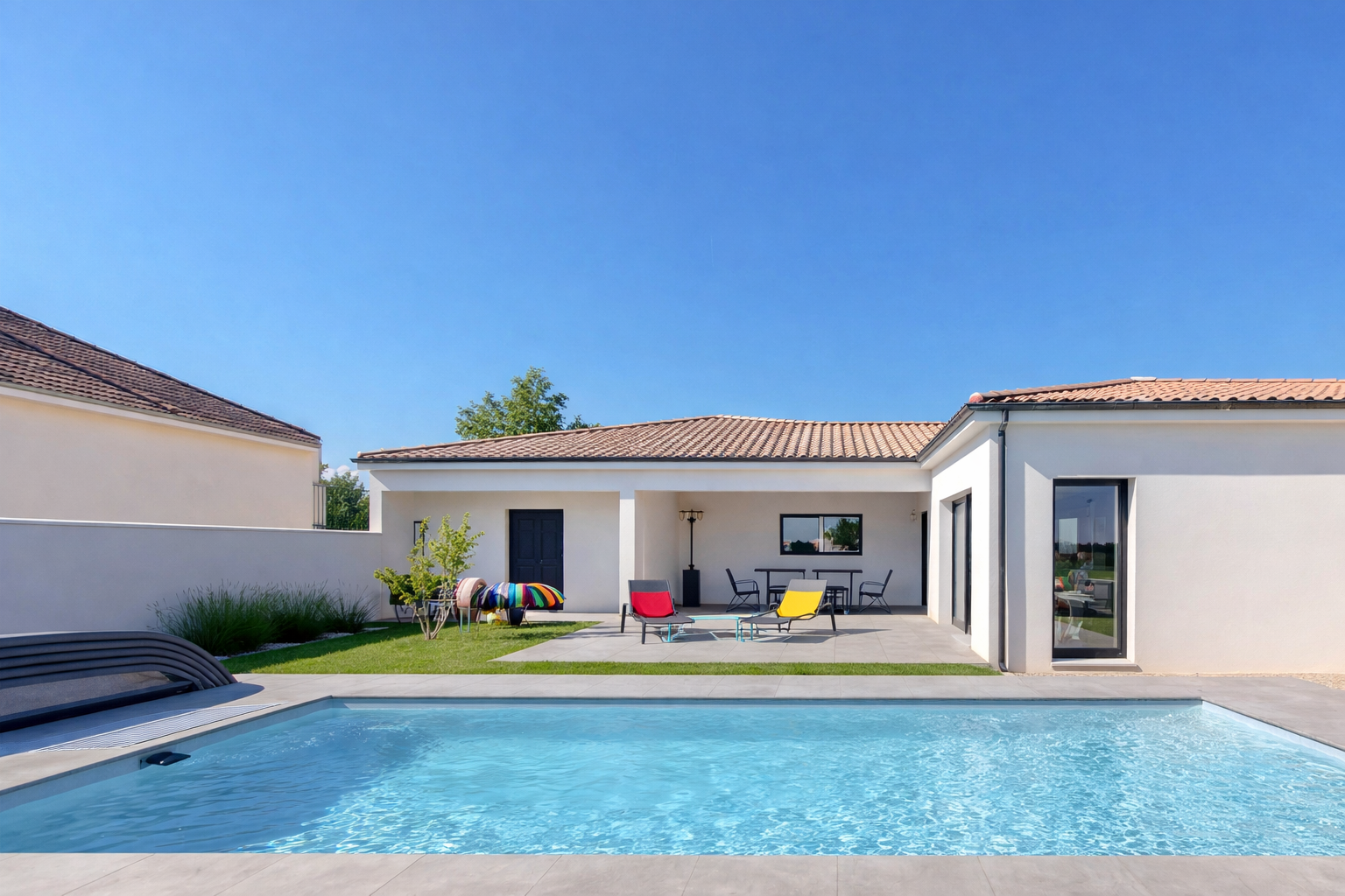 Photo réalisation Maison contemporaine plain-pied avec plan fonctionnel