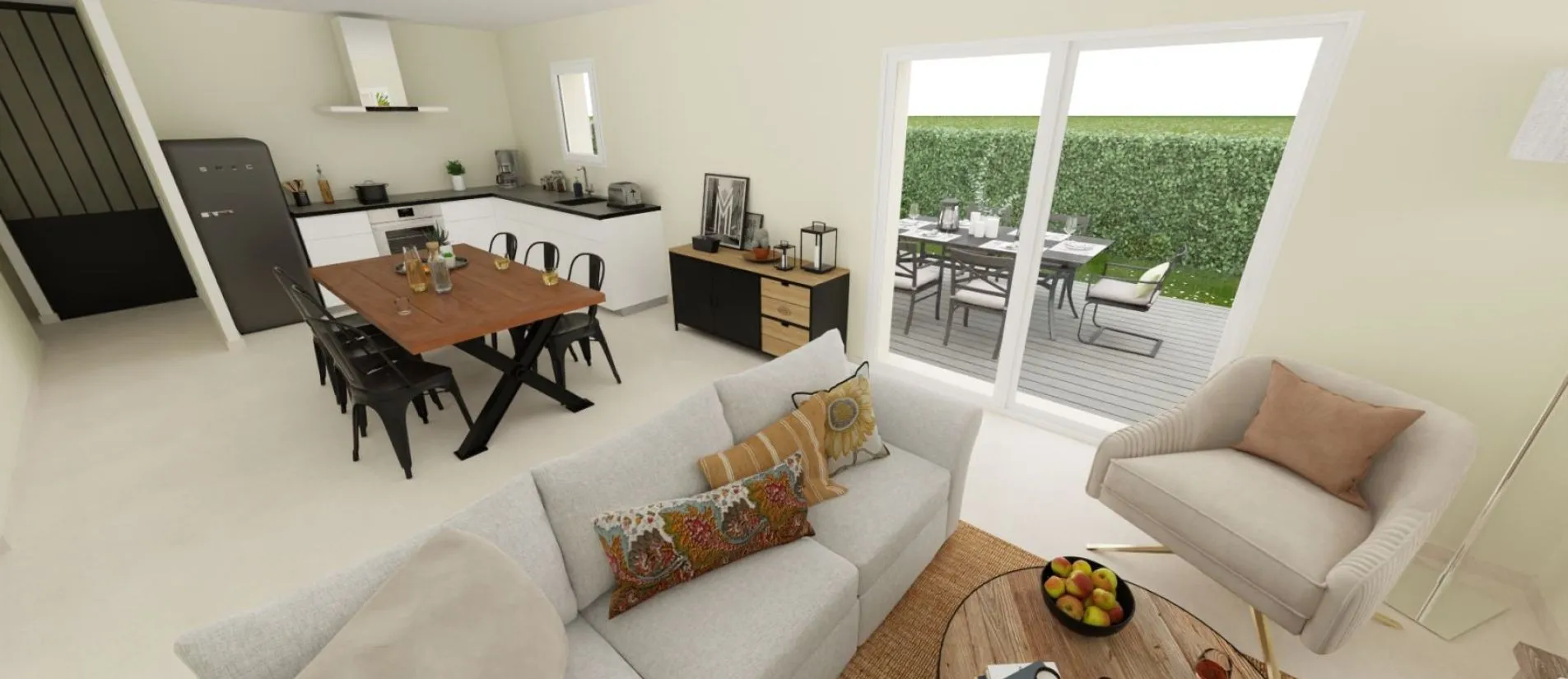 Maison de  67.3 m² sur un terrain de 473 m² à NOUAILLE-MAUPERTUIS en VIENNE (86).