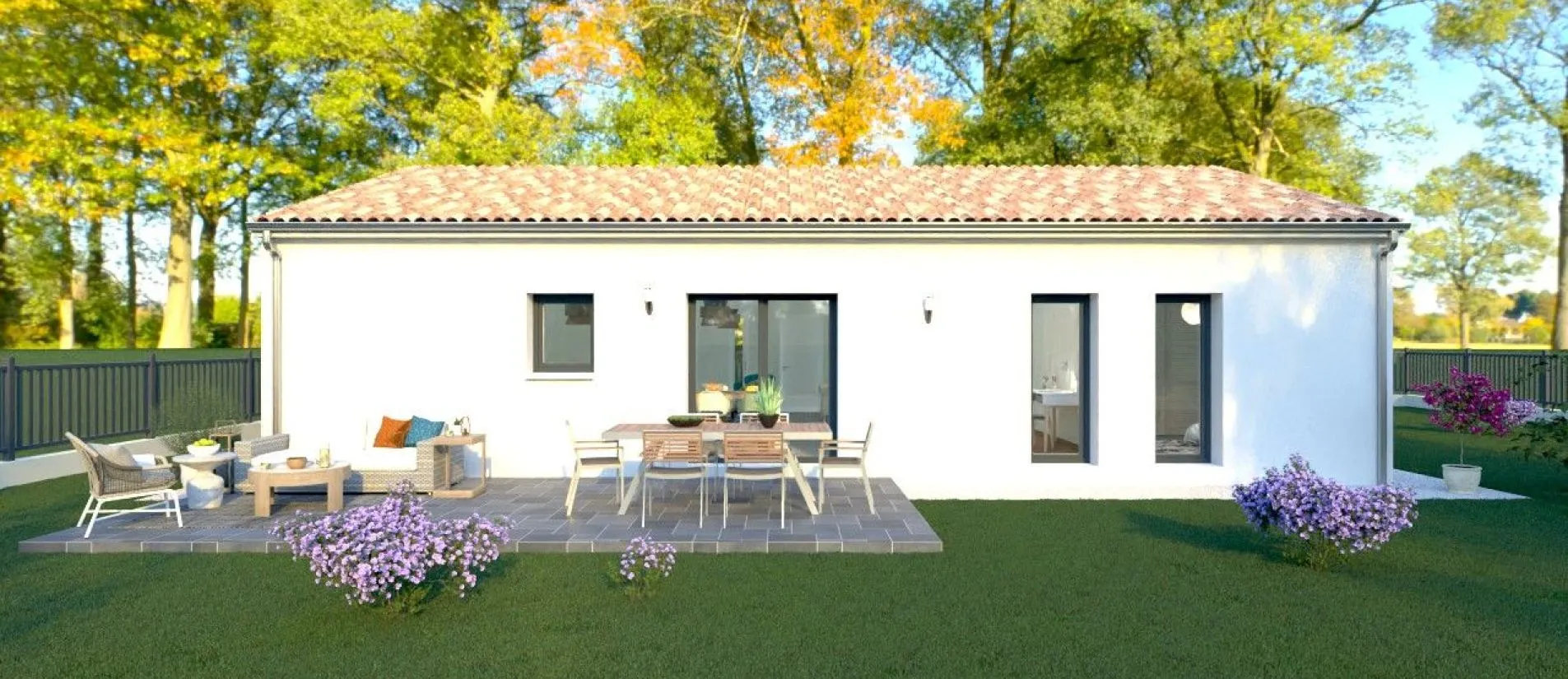 Maison de 76,50 m² sur un terrain de 847 m² à AIRVAULT en DEUX-SEVRES (79).