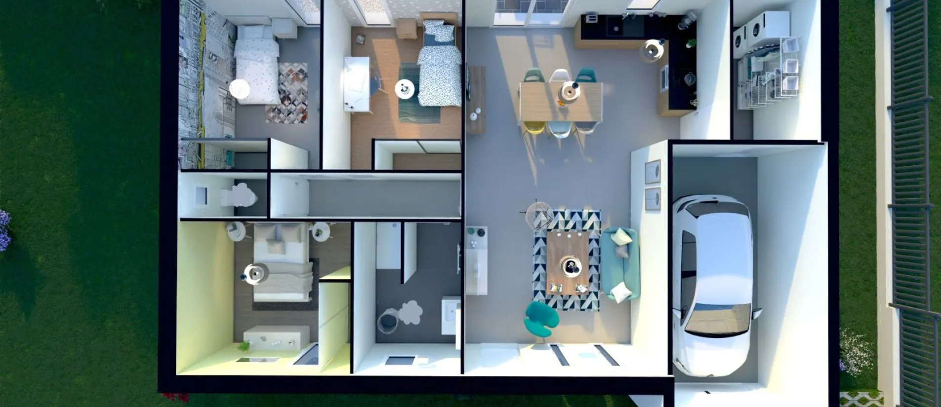 Maison de 76,50 m² sur un terrain de 847 m² à AIRVAULT en DEUX-SEVRES (79).