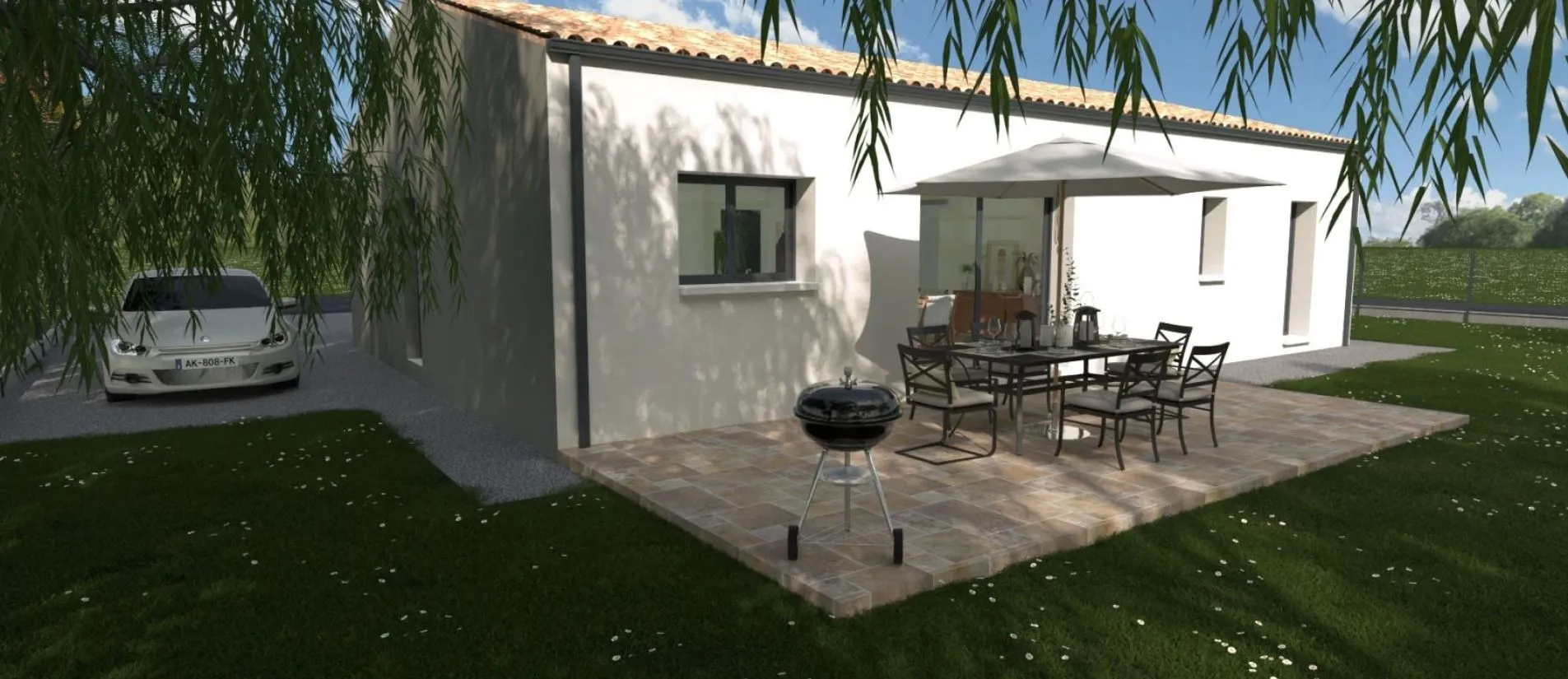 Maison de  81.00 m² + un garage de 16.50 m² sur un terrain de 513 m² à CHAILLE-LES-MARAIS en VENDEE (85).