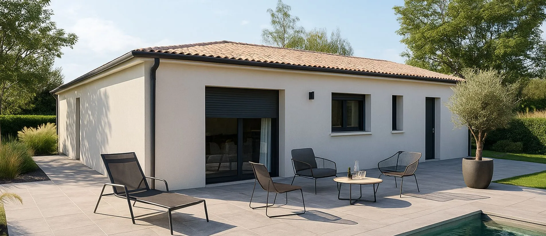 Maison de  87.5 m² sur un terrain de 529 m² à LONGEVES en VENDEE (85).
