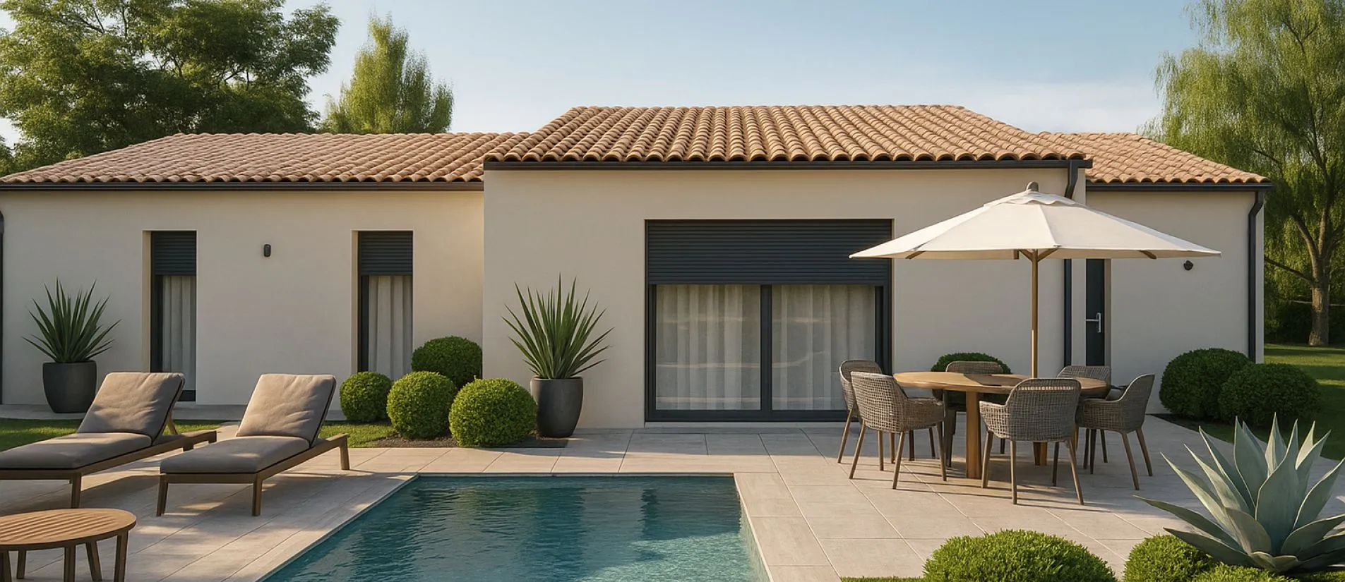 Maison de  83.85 m² sur un terrain de 612 m² à L'HERMENAULT en VENDEE (85).
