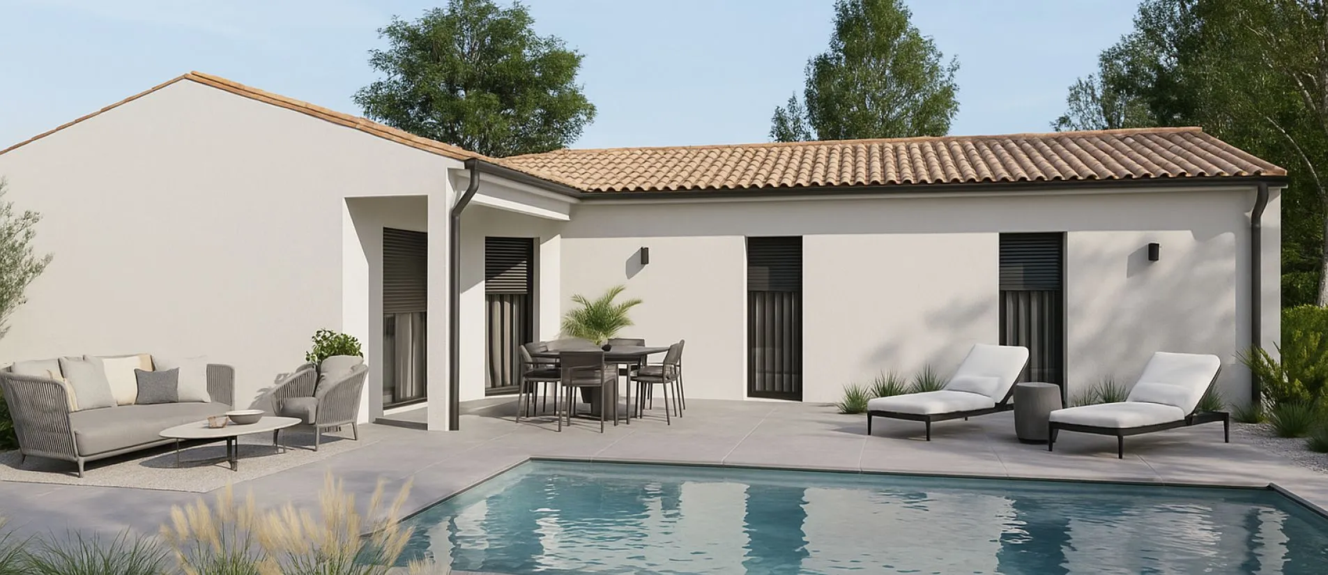 Maison de  93.52 m² sur un terrain de 601 m² à PETOSSE en VENDEE (85).
