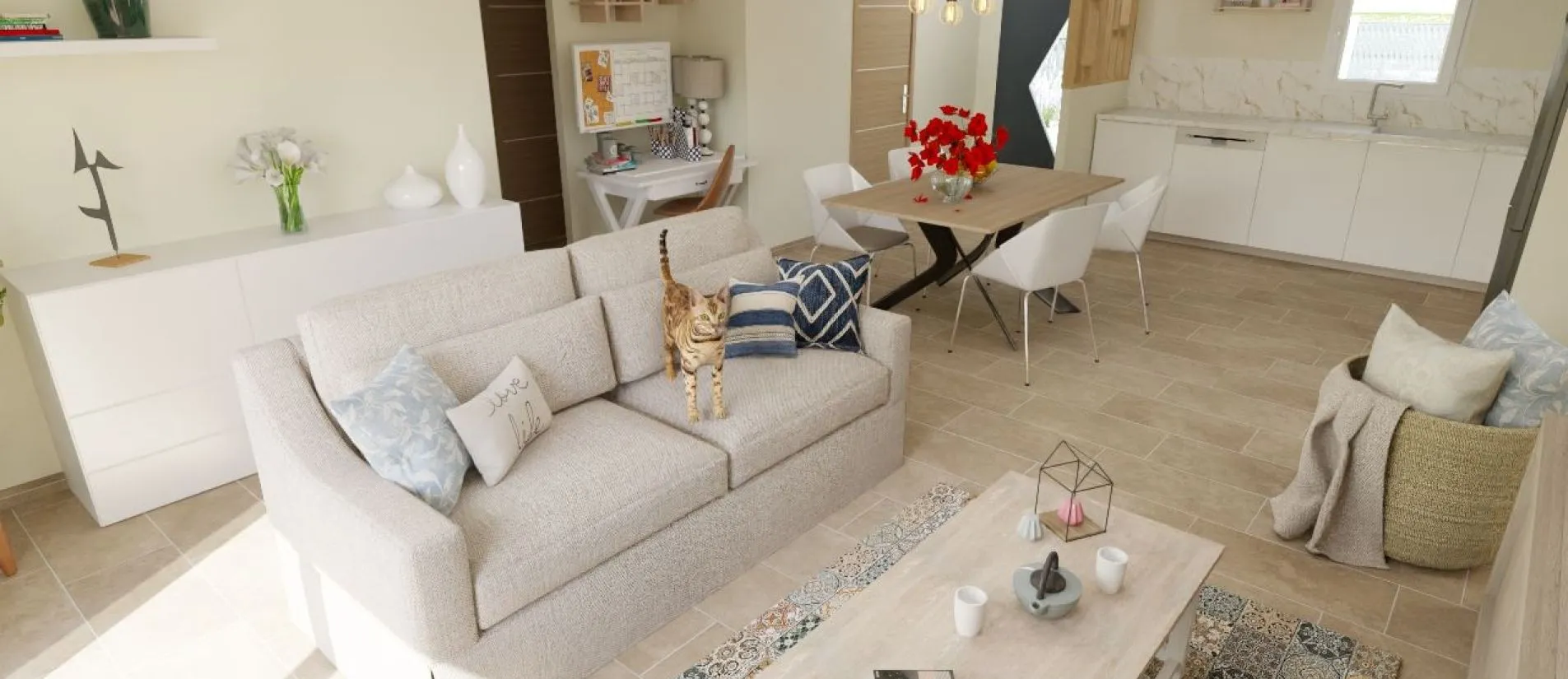 Maison de  70 m² sur un terrain de 427 m² à GOND-PONTOUVRE en CHARENTE (16).