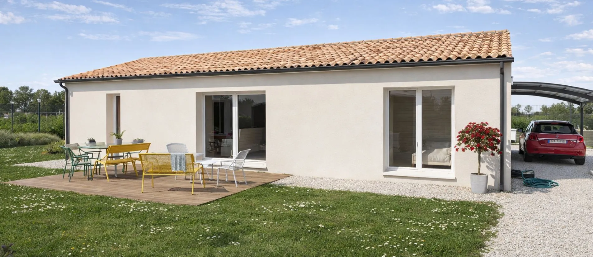 Maison de  102 m² sur un terrain de 941 m² à SAINT-ANGEAU en CHARENTE (16).