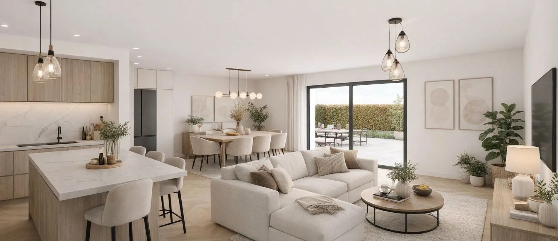 Maison de  83.85 m² sur un terrain de 612 m² à L'HERMENAULT en VENDEE (85).
