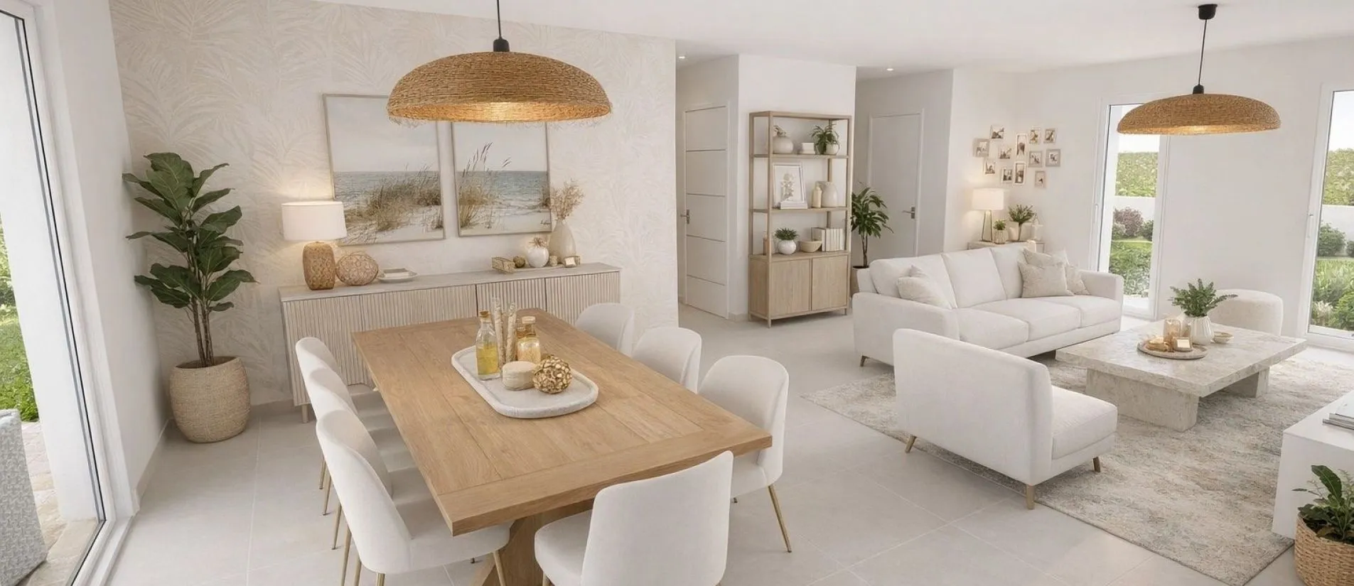 Maison de  91.32 m² sur un terrain de 529 m² à LONGEVES en VENDEE (85).
