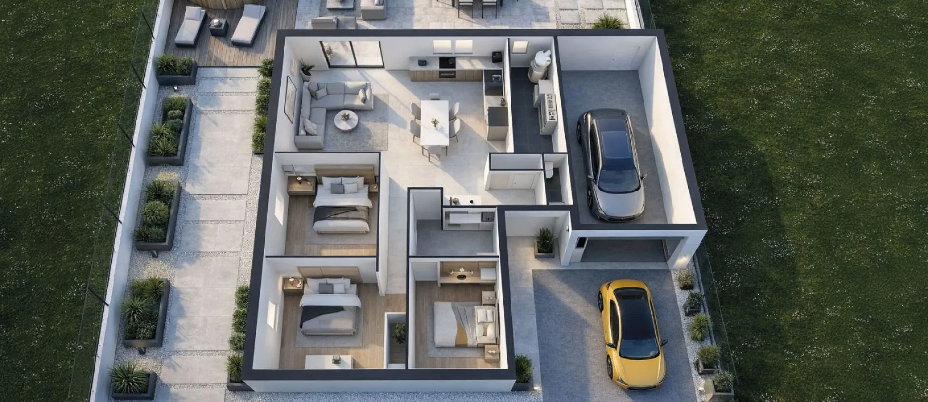 Maison de  87.5 m² sur un terrain de 529 m² à LONGEVES en VENDEE (85).
