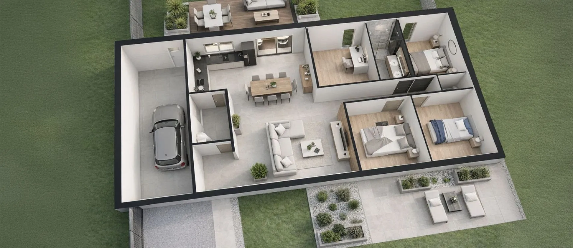 Maison de  84.56 m² sur un terrain de 576 m² à MERVENT en VENDEE (85).
