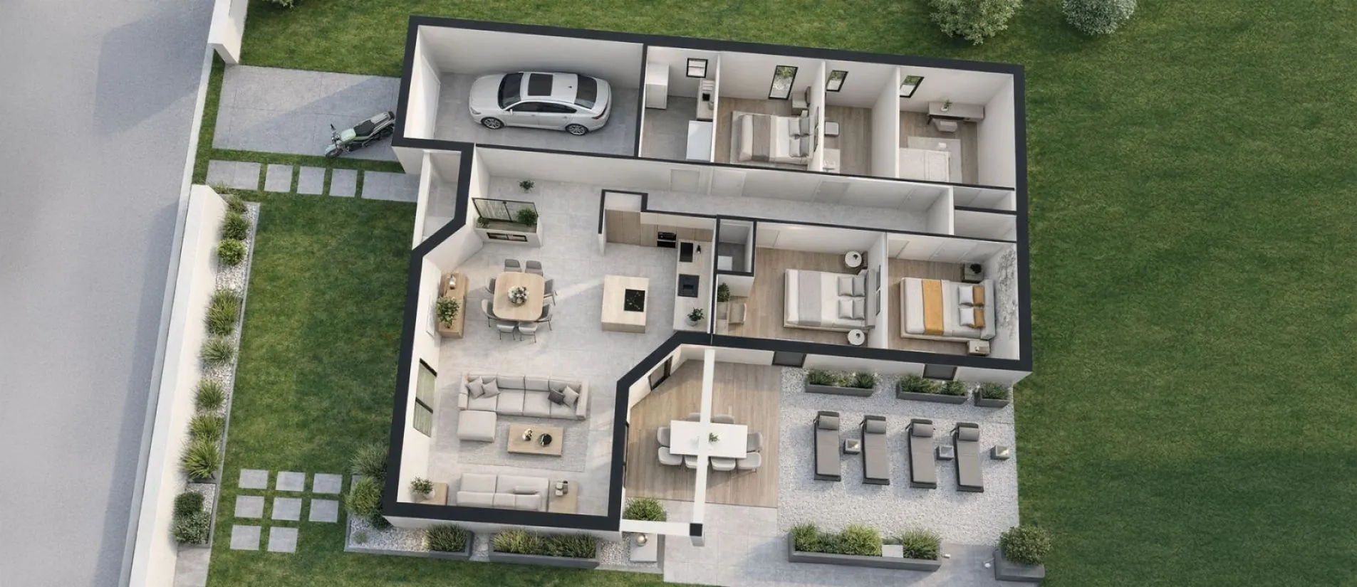 Maison de  93.52 m² sur un terrain de 601 m² à PETOSSE en VENDEE (85).
