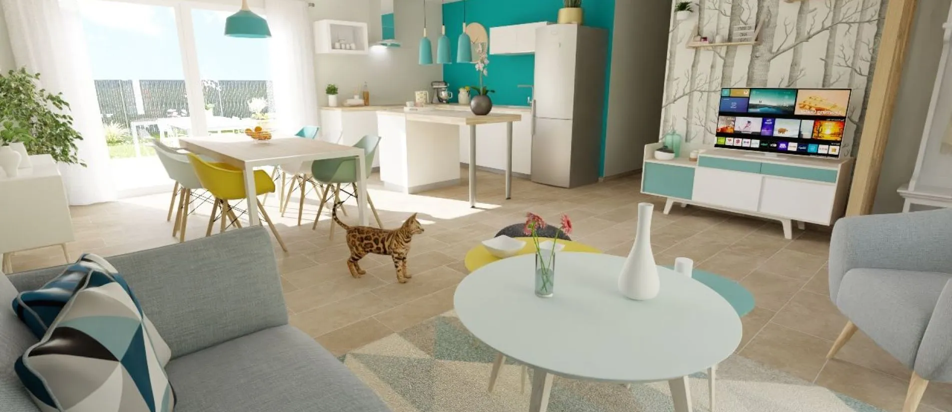 Maison de  83.78 m² sur un terrain de 427 m² à GOND-PONTOUVRE en CHARENTE (16).