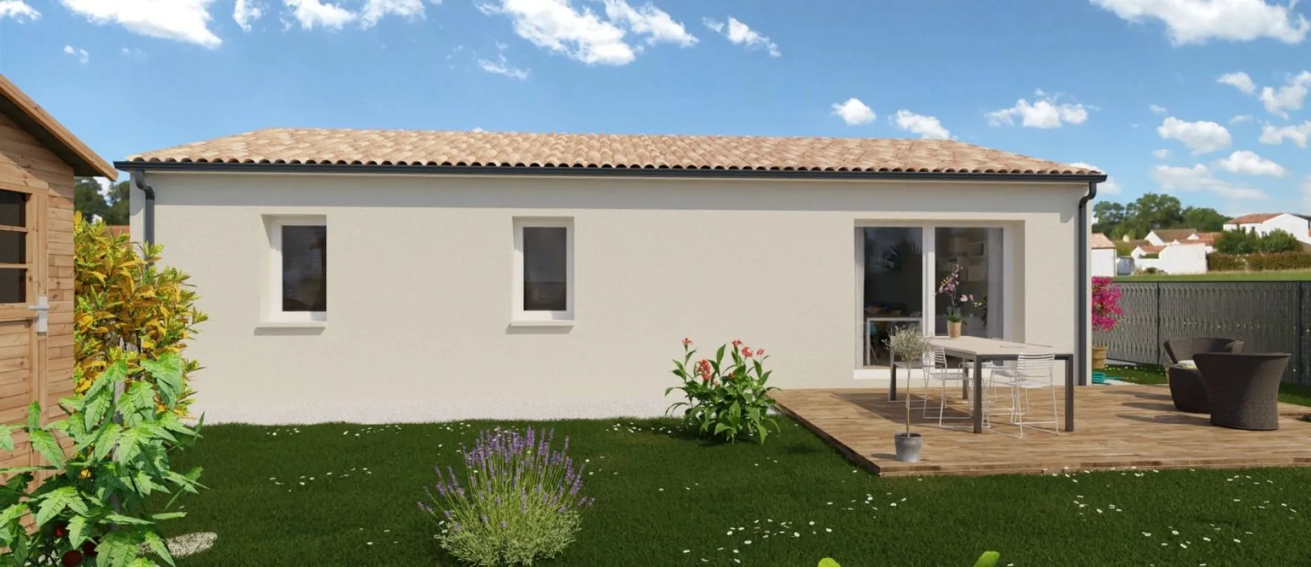 Maison de  83.78 m² sur un terrain de 427 m² à GOND-PONTOUVRE en CHARENTE (16).