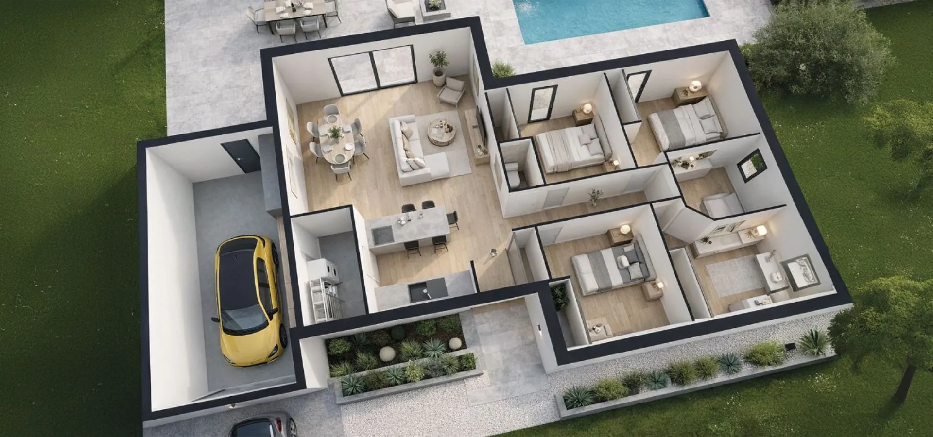 Maison de  83.85 m² sur un terrain de 385 m² à GESTE en MAINE-ET-LOIRE (49).
