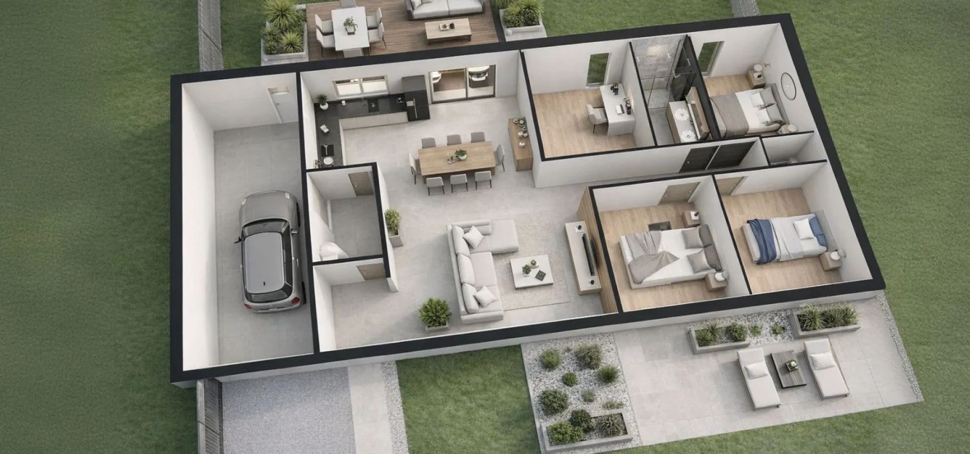 Maison de  84.56 m² sur un terrain de 308 m² à GESTE en MAINE-ET-LOIRE (49).
