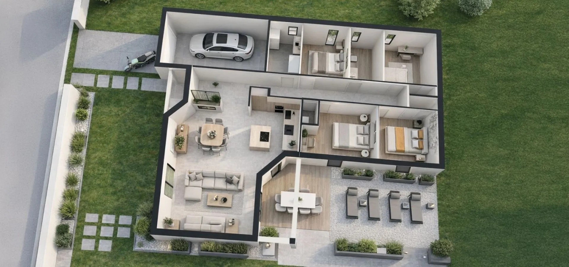 Maison de  93.52 m² sur un terrain de 588 m² à SAINT-LOUP-LAMAIRE en DEUX-SEVRES (79).
