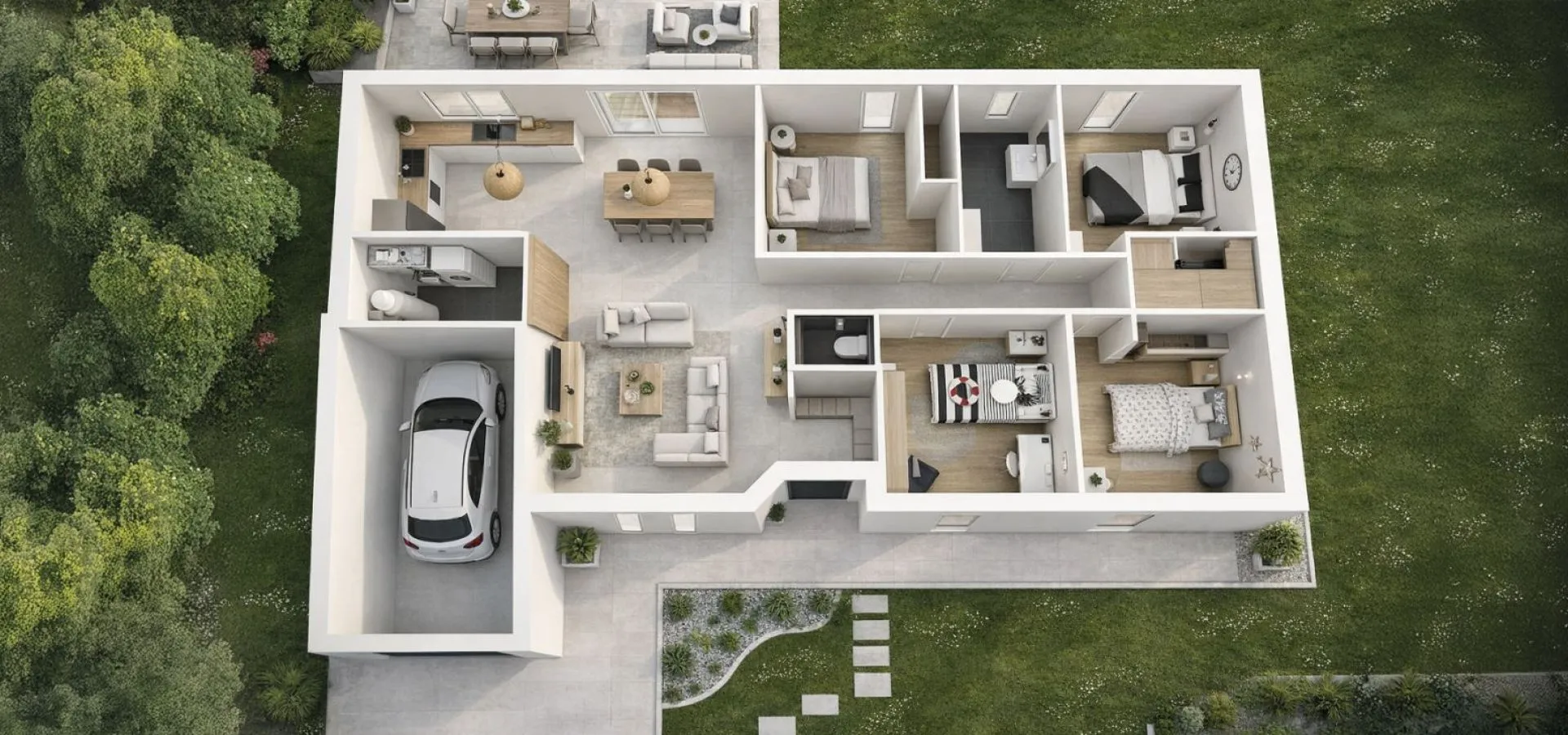 Maison de  91.32 m² sur un terrain de 790 m² à LA PLAINE en MAINE-ET-LOIRE (49).
