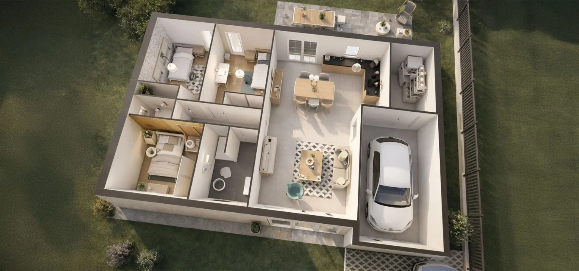 Maison de 76.49 m² sur un terrain de 385 m² à GESTE en MAINE-ET-LOIRE (49).