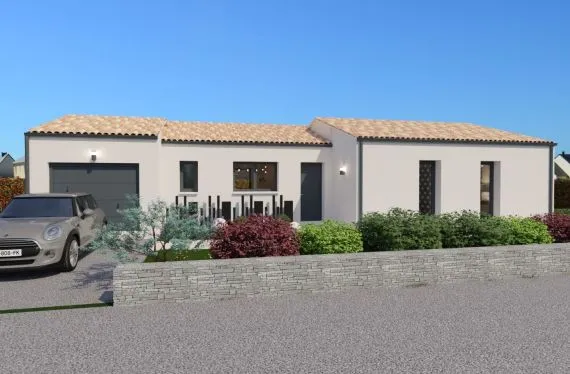 Maison de  95 m² sur un terrain de 516 m² à NOUAILLE-MAUPERTUIS en VIENNE (86).