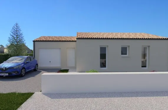 Maison de  67.3 m² sur un terrain de 473 m² à NOUAILLE-MAUPERTUIS en VIENNE (86).