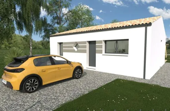 Maison de 65 m² sur un terrain de 538 m² à AUZAY en VENDEE (85).