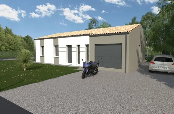 Maison de  81.00 m² + un garage de 16.50 m² sur un terrain de 513 m² à CHAILLE-LES-MARAIS en VENDEE (85).