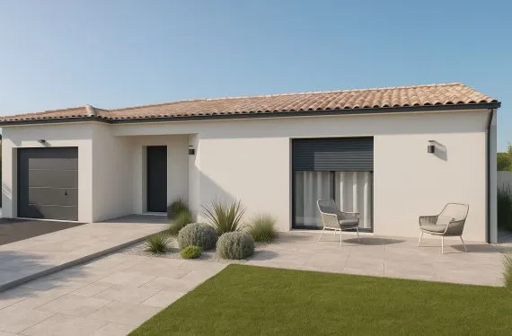 Maison de  93.52 m² sur un terrain de 588 m² à SAINT-LOUP-LAMAIRE en DEUX-SEVRES (79).
