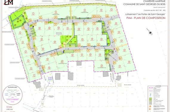 Terrain à bâtir de 297 m2 au prix de 40000 € à SAINT-GEORGES-DU-BOIS (17)