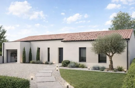 Maison de  83.06 m² sur un terrain de 575 m² à VENDEUVRE-DU-POITOU en VIENNE (86).