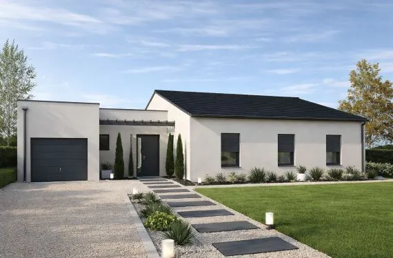 Maison de  96.31 m² sur un terrain de 722 m² à BIGNOUX en VIENNE (86).