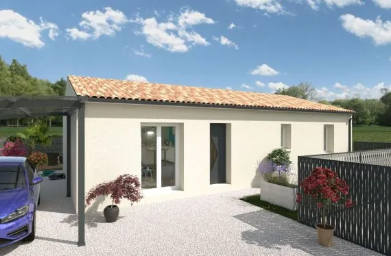 Maison de  83.78 m² sur un terrain de 427 m² à GOND-PONTOUVRE en CHARENTE (16).