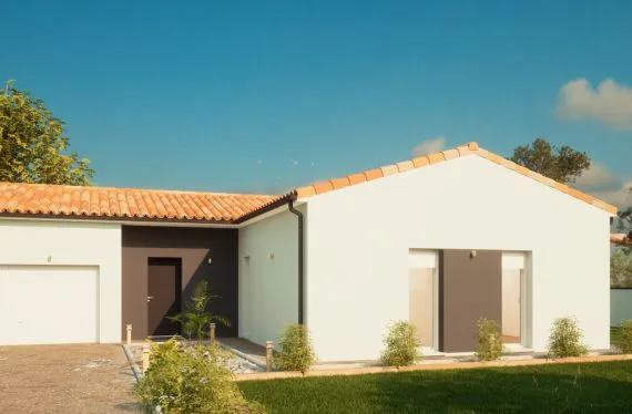 Maison de  78.45 m² sur un terrain de 640 m² à POMPAIRE en DEUX-SEVRES (79).